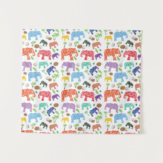 熱帯象 タペストリー (正面(横))