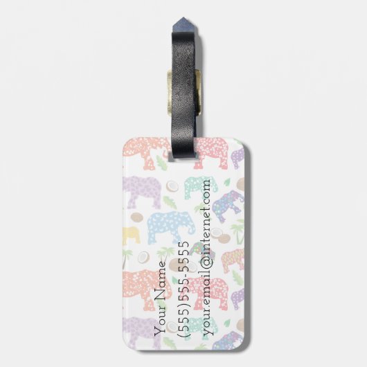 熱帯象 ラゲッジタグ (裏面縦)