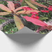 熱帯赤いおよび緑の植物のつる植物 ラッピングペーパー (角)