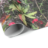熱帯赤いおよび緑の植物のつる植物 ラッピングペーパー (ロールコーナー)