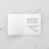 熱帯赤い花の誕生日 カード (内部)