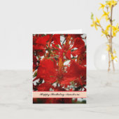 熱帯赤い花の誕生日 カード (黄色い花)