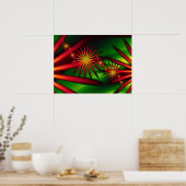 熱帯赤い花 ポスター (キッチン)