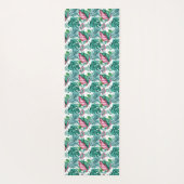 熱帯赤と緑のパーム葉 ヨガマット (裏面)