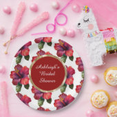 熱帯赤ハイビスカスフラワーズブライダルシャワー ペーパープレート (パーティー)