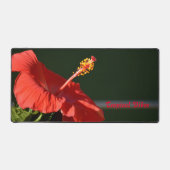 熱帯赤ハイビスカスフラワードラマチック写真 デスクマット (正面)