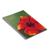 熱帯赤ハイビスカスフラワー |油彩画 ノートブック (右側)