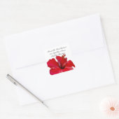 熱帯赤ハイビスカス住所 シール (封筒)