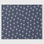 熱帯赤面のピンクのヤシの木の海軍 ラッピングペーパー (フラット)