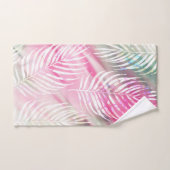 熱帯赤面のミントの緑の白い水彩画の花柄 ハンドタオル (ハンドタオル)