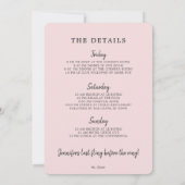 熱帯赤面フラミンゴバチェロレッテ週末 招待状 (裏面)