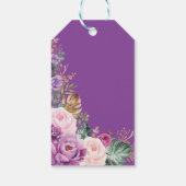 熱帯赤面紫フローラゾウ赤ちゃんシャワー ギフトタグ (裏面)