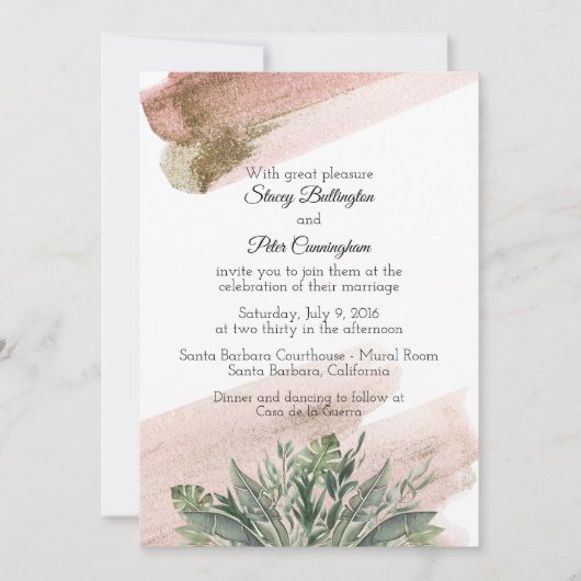 熱帯赤面結婚式招待状 招待状 (正面)