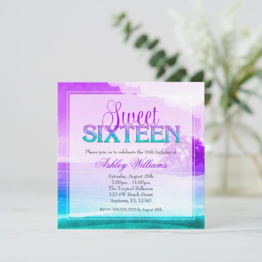 熱帯輝きの紫色の水の菓子16 招待状 (スタンド正面)