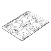 熱帯輪郭の花柄のノート ノートブック (左側)