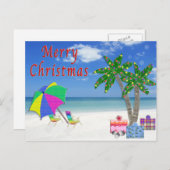 熱帯郵便はがきのクリスマスのビーチカード シーズンポストカード (正面/裏面)