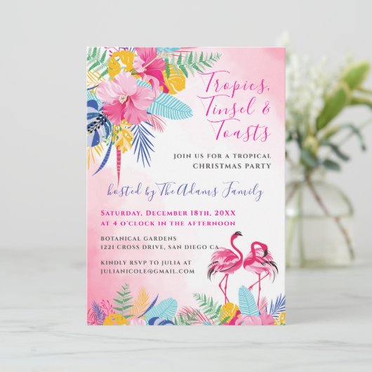 熱帯野生の森フラミンゴクリスマスパーティー 招待状 (スタンド正面)