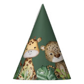 熱帯野生の1つのジャングル動物の誕生日 パーティーハット (左)