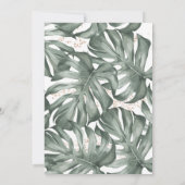 熱帯野生動物のヤシ金ゴールド赤ちゃんシャワー 招待状 (裏面)