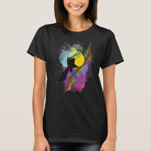 熱帯野鳥野生動物カラフル Tシャツ