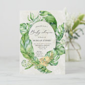 熱帯金ゴールドのエレガント葉の赤ちゃんシャワー (スタンド正面)