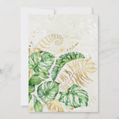 熱帯金ゴールドのエレガント葉の赤ちゃんシャワー (裏面)
