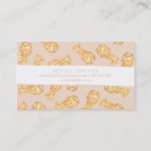 熱帯金ゴールドのハワイのパイナップル美しいのタイポグラフィ 名刺 (裏面)