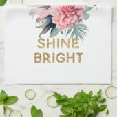 熱帯金ゴールドグリッターシャインパイナップル キッチンタオル (折り畳み)