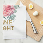 熱帯金ゴールドグリッターシャインパイナップル キッチンタオル (四つ折り)