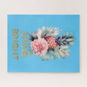 熱帯金ゴールドグリッターシャインパイナップル ジグソーパズル (横)