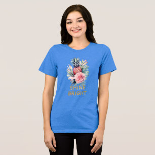 熱帯金ゴールドグリッターシャインパイナップル トライブレンドTシャツ