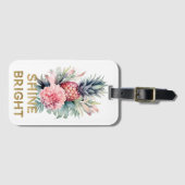 熱帯金ゴールドグリッターシャインパイナップル ラゲッジタグ (正面横)