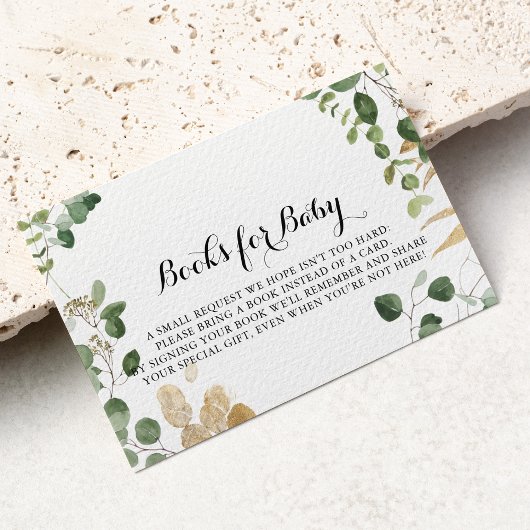 熱帯金ゴールドグリーンベイビーシャワー予約リクエスト エンクロージャーカード