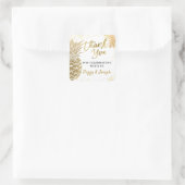 熱帯金ゴールドパイナップルビーチパーティー有難う スクエアシール (バッグ)