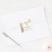 熱帯金ゴールドパイナップルビーチパーティー有難う スクエアシール (封筒)