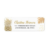 熱帯金ゴールドパイナップルビーチ差出人住所 ラベル (正面)