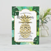 熱帯金ゴールドパイナップルブライダルシャワー水彩 招待状 (スタンド正面)