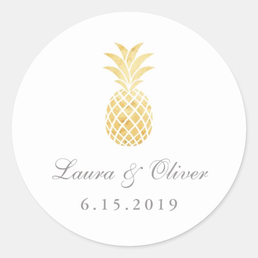 熱帯金ゴールドパイナップル ラウンドシール (正面)