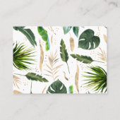 熱帯金ゴールドパーム葉ベビーブックリクエスト 名刺 (裏面)