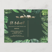 熱帯金ゴールドモダンカラフル母体へ ポストカード (裏面)