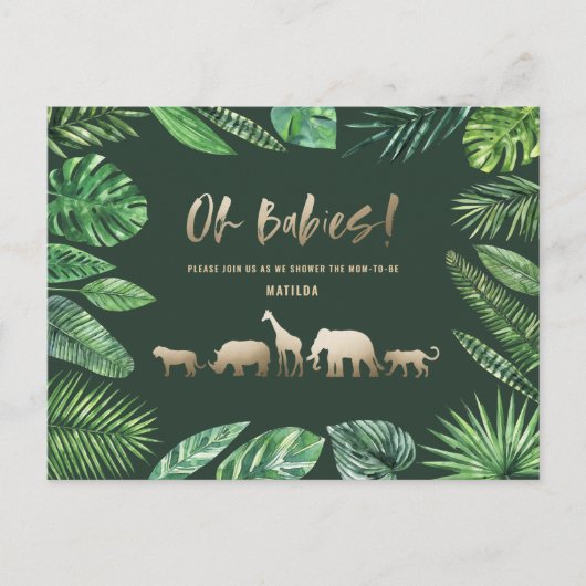 熱帯金ゴールドモダンカラフル母体へ ポストカード (正面)