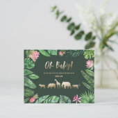 熱帯金ゴールドモダンカラフル母体へ ポストカード (スタンド正面)