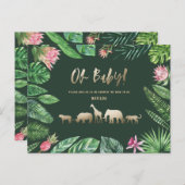 熱帯金ゴールドモダンカラフル母体へ ポストカード (正面/裏面)