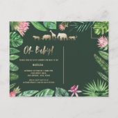 熱帯金ゴールドモダンカラフル母体へ ポストカード (裏面)