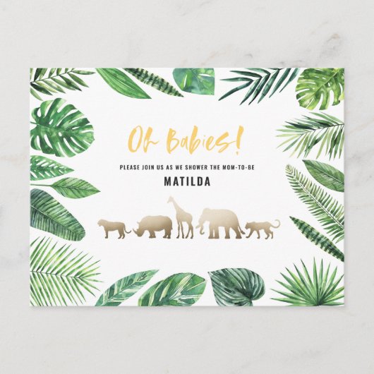 熱帯金ゴールドモダンカラフル母体へ ポストカード (正面)