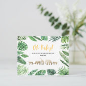 熱帯金ゴールドモダンカラフル母体へ ポストカード (スタンド正面)