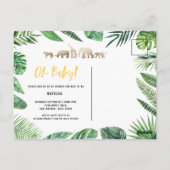 熱帯金ゴールドモダンカラフル母体へ ポストカード (裏面)