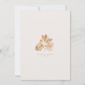 熱帯金ゴールド乾燥パンパスブライダルシャワー 招待状 (裏面)