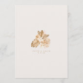 熱帯金ゴールド乾燥パンパスブライダルシャワー 招待状 (裏面)