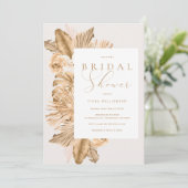 熱帯金ゴールド乾燥パンパスブライダルシャワー 招待状 (スタンド正面)